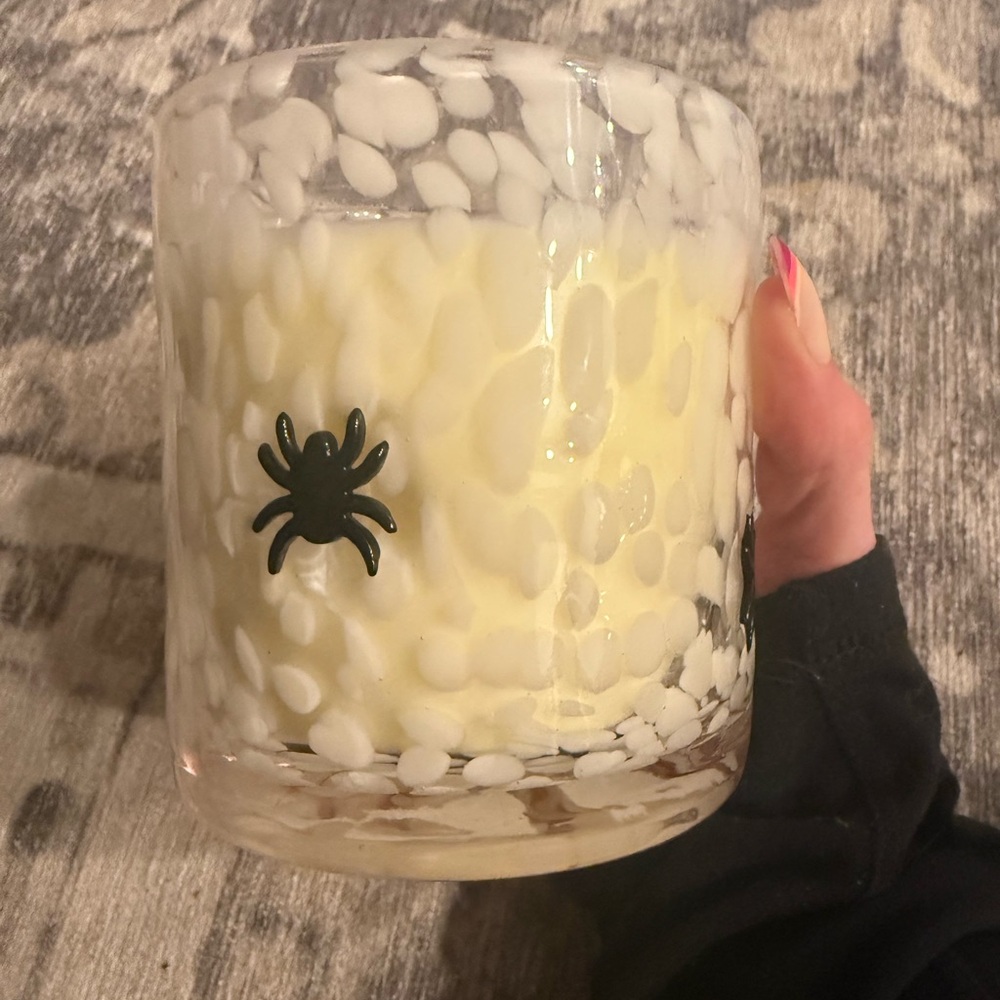 Spider Decorated Glass Candle for